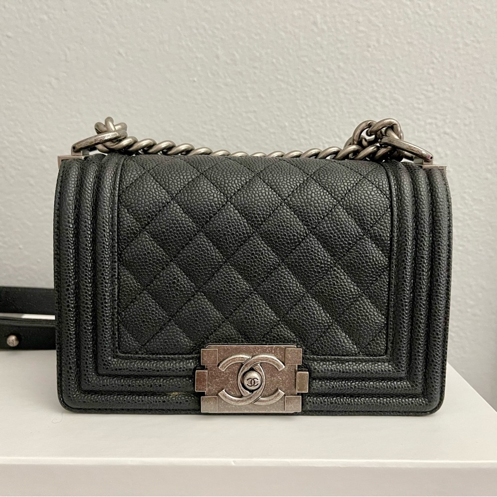 Black Quilted Boy Style Bag
